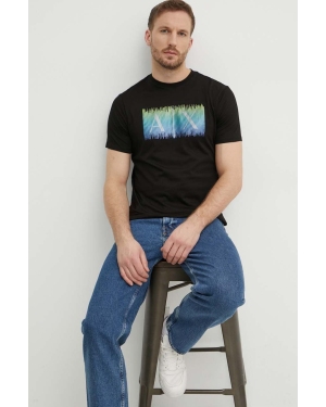 Armani Exchange t-shirt bawełniany męski kolor czarny z nadrukiem 3DZTJG ZJBYZ