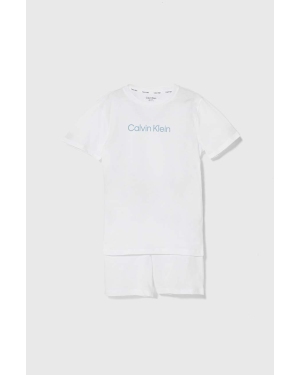 Calvin Klein Underwear piżama bawełniana dziecięca kolor biały z nadrukiem