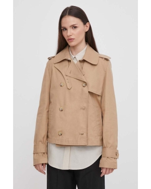 Lauren Ralph Lauren kurtka bawełniana kolor beżowy przejściowa