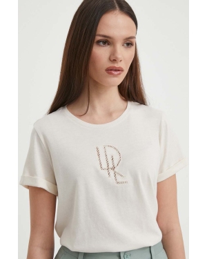 Lauren Ralph Lauren t-shirt damski kolor beżowy 200934390