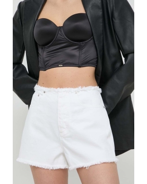 MICHAEL Michael Kors szorty jeansowe damskie kolor biały gładkie high waist