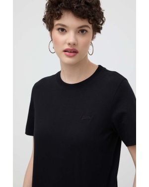 Superdry t-shirt bawełniany damski kolor czarny