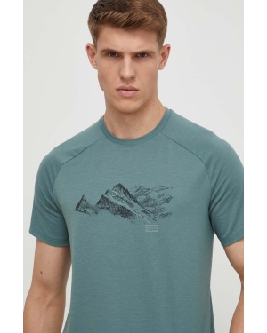 Mammut t-shirt sportowy Mountain kolor zielony z nadrukiem