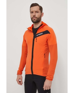 adidas TERREX bluza sportowa kolor pomarańczowy z kapturem gładka IN7009