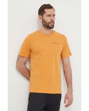 Peak Performance t-shirt bawełniany męski kolor pomarańczowy gładki