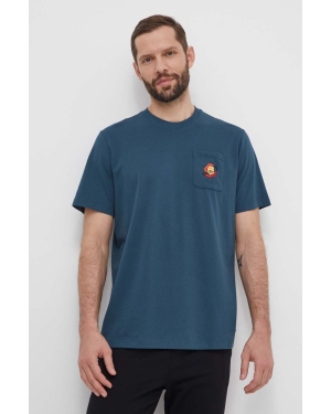 adidas Originals t-shirt bawełniany męski kolor turkusowy z aplikacją IS2919
