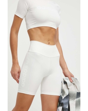 adidas Originals szorty damskie kolor biały gładkie high waist IR5280