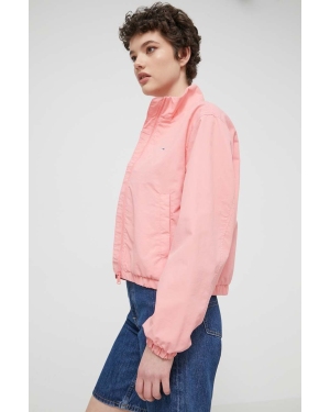 Tommy Jeans kurtka damska kolor różowy przejściowa