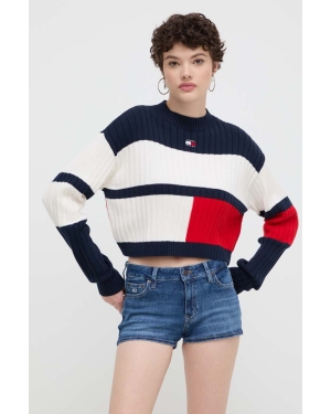 Tommy Jeans sweter bawełniany kolor beżowy lekki