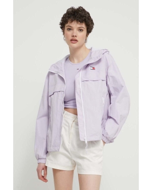 Tommy Jeans kurtka damska kolor fioletowy przejściowa
