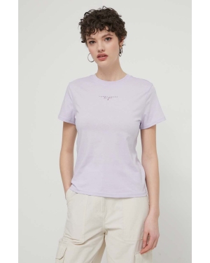 Tommy Jeans t-shirt bawełniany damski kolor fioletowy DW0DW17828