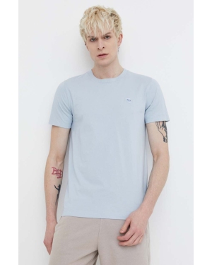 Abercrombie & Fitch t-shirt bawełniany męski kolor niebieski gładki