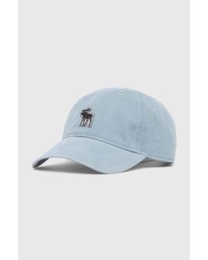 Abercrombie & Fitch czapka z daszkiem bawełniana kolor niebieski z aplikacją