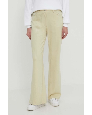 Calvin Klein Jeans spodnie damskie kolor zielony proste high waist