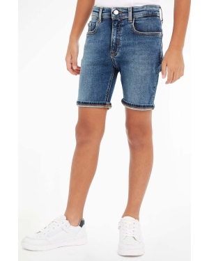 Calvin Klein Jeans szorty jeansowe dziecięce kolor granatowy