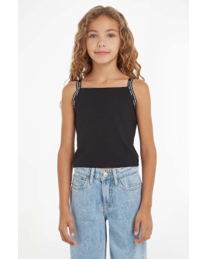 Calvin Klein Jeans top dziecięcy kolor czarny