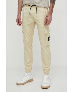 Calvin Klein Jeans spodnie męskie kolor beżowy w fasonie cargo