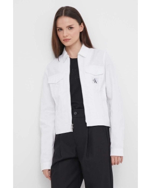 Calvin Klein Jeans kurtka damska kolor biały przejściowa