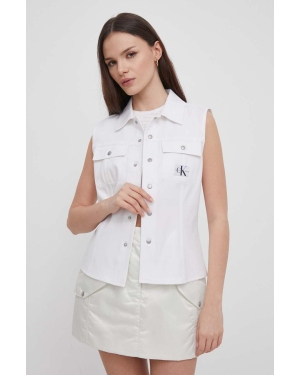 Calvin Klein Jeans koszula kolor biały regular z kołnierzykiem klasycznym