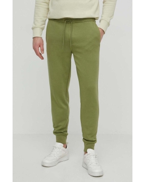 Calvin Klein Jeans spodnie dresowe kolor zielony z nadrukiem J30J325494