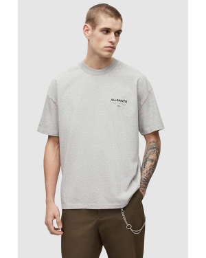 AllSaints t-shirt bawełniany UNDERGROUND SS CREW męski kolor szary z nadrukiem