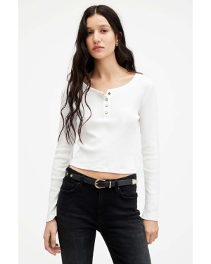 AllSaints bluzka BENNY LS TEE damska kolor biały gładka WM540Z