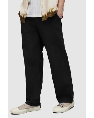AllSaints spodnie z domieszką lnu HANBURY TROUSERS kolor czarny proste MF080Y