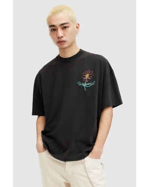 AllSaints t-shirt bawełniany CRAYO SS CREW męski kolor czarny z nadrukiem MG518Z
