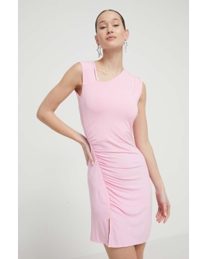 HUGO sukienka kolor różowy mini dopasowana 50514027