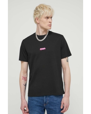 HUGO t-shirt bawełniany męski kolor czarny z nadrukiem 50509966