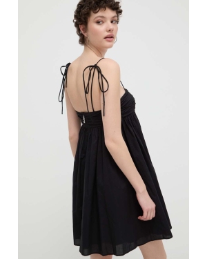 HUGO sukienka bawełniana kolor czarny mini rozkloszowana 50510433