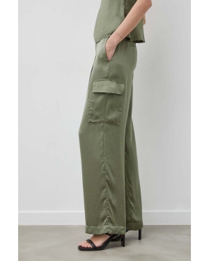 BA&SH spodnie CARY damskie kolor zielony proste high waist 1E24CARY