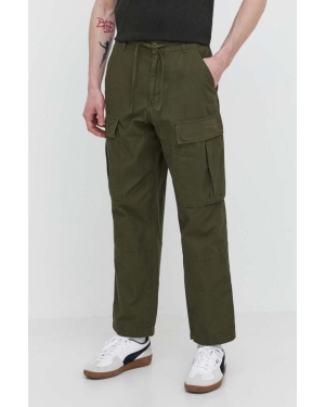 DC spodnie bawełniane kolor zielony proste ADYNP03077