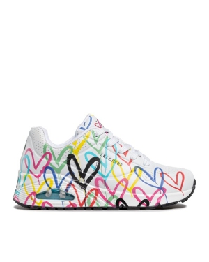 Skechers Sneakersy Uno Spread The Love 55507/WMLT Biały