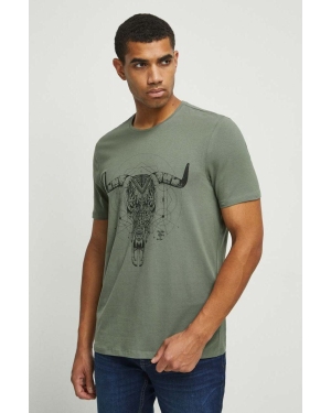 Medicine t-shirt bawełniany męski kolor zielony z nadrukiem
