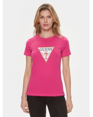 Guess T-Shirt W1YI1B I3Z14 Różowy Slim Fit