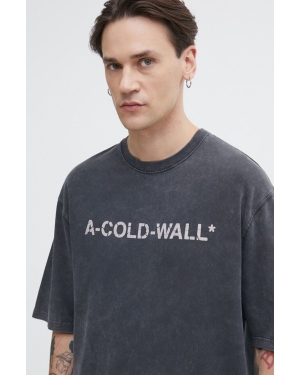 A-COLD-WALL* t-shirt bawełniany Overdye Logo T-Shirt męski kolor czarny z nadrukiem ACWMTS186