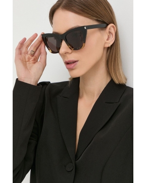Saint Laurent okulary przeciwsłoneczne damskie kolor brązowy