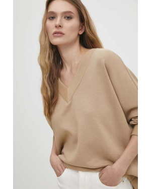 Answear Lab bluza damska kolor brązowy gładka