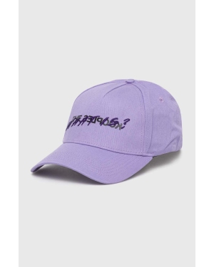 The Kooples czapka z daszkiem bawełniana kolor fioletowy z aplikacją AMHA28006K