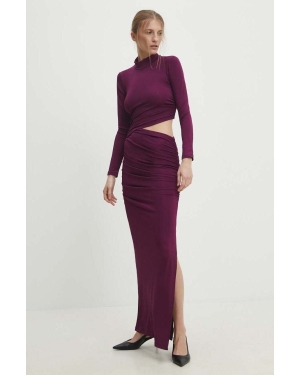 Answear Lab sukienka kolor fioletowy maxi dopasowana
