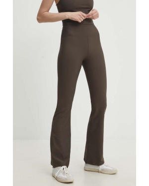 Answear Lab spodnie damskie kolor brązowy dzwony high waist