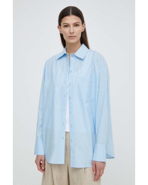 2NDDAY koszula bawełniana 2ND Didier TT - Cotton Delight damska kolor niebieski relaxed z kołnierzykiem klasycznym 2242130257