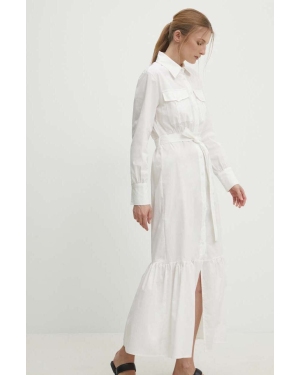 Answear Lab sukienka kolor biały maxi rozkloszowana