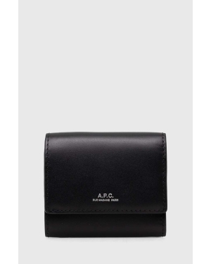 A.P.C. portfel skórzany Compact Lois Small kolor czarny PXBMW.H63453.LZZ