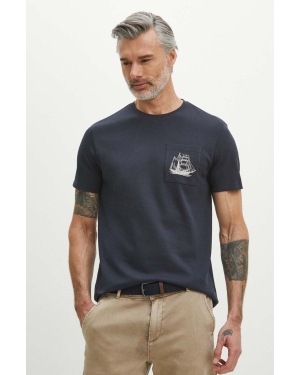 Medicine t-shirt bawełniany męski kolor granatowy z nadrukiem
