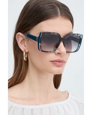 Furla okulary przeciwsłoneczne damskie kolor turkusowy SFU707_560VBG