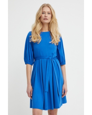 Weekend Max Mara sukienka bawełniana kolor niebieski mini rozkloszowana 2415621072600