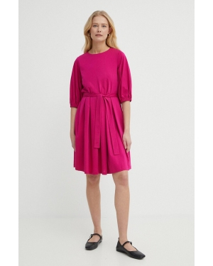 Weekend Max Mara sukienka bawełniana kolor różowy mini rozkloszowana 2415621072600