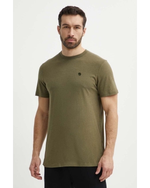 Fjallraven t-shirt Hemp Blend męski kolor zielony z aplikacją F12600215